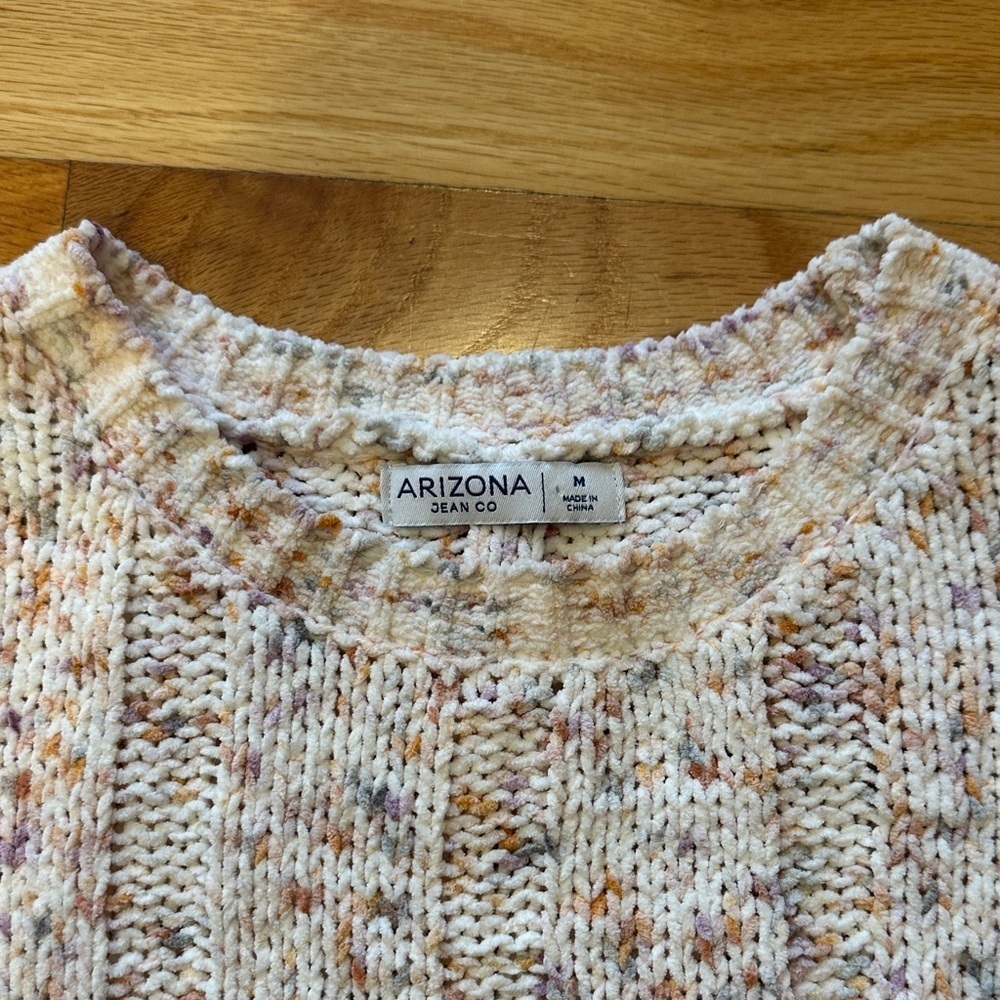 Cropped Oversized Multicolor Knit Sweater - Picture 2 of 3
